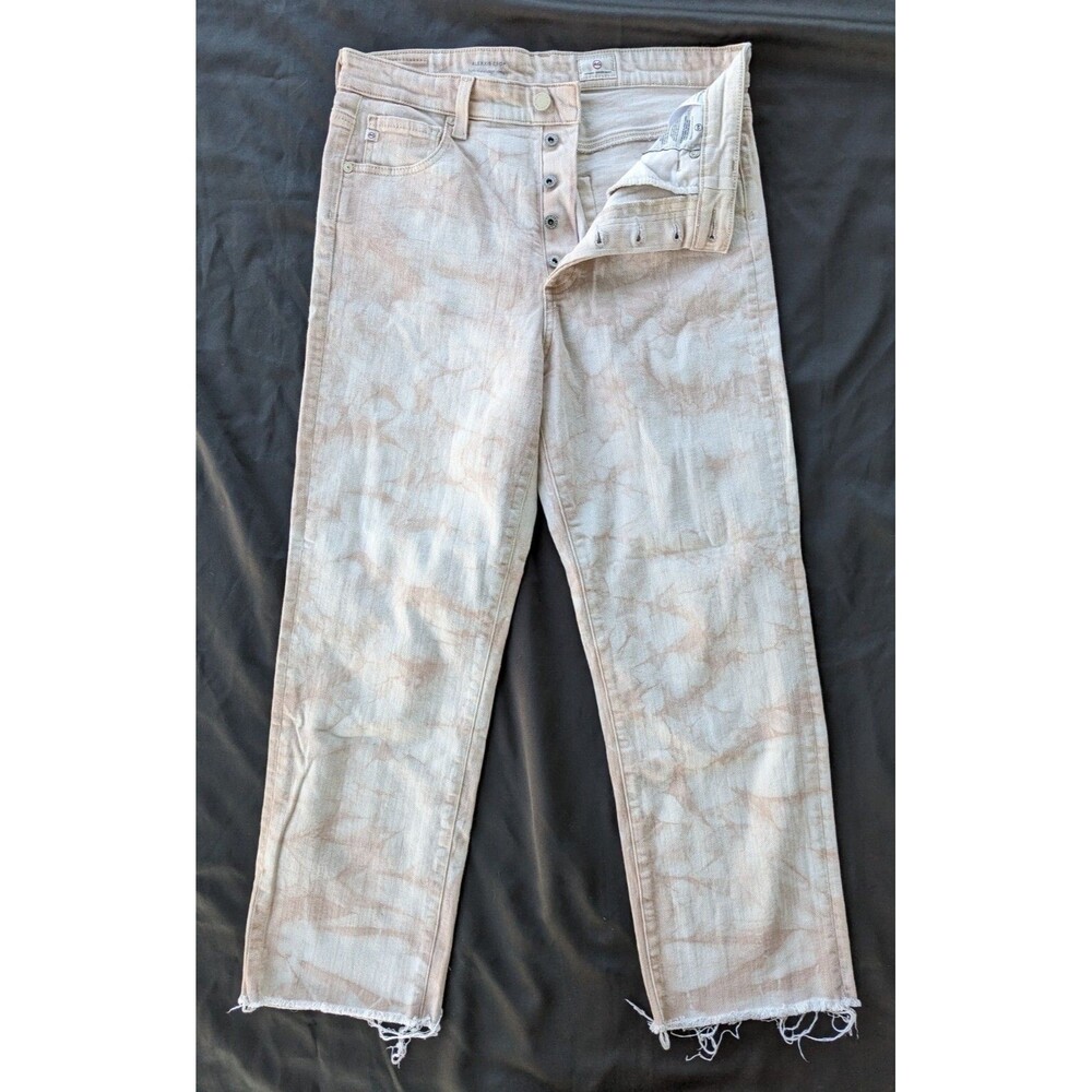 Adriano Goldschmied Jeans Size 32R Alexxis Crop High Rise Vintage Straight, Pink